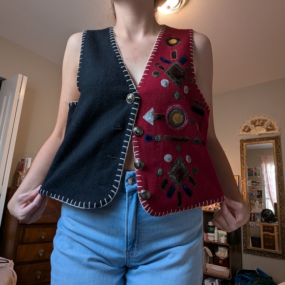 Vintage Contrasting stitch vest - Picture 3 of 8